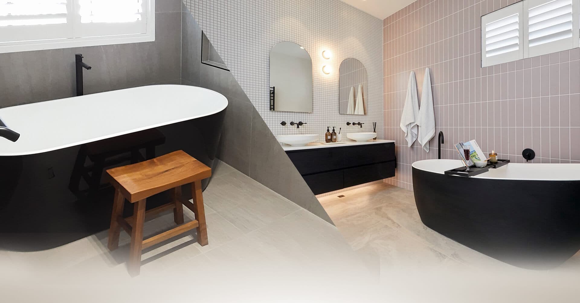 A selection of completed Bathroom Renovators Warehouse bathroom renovations